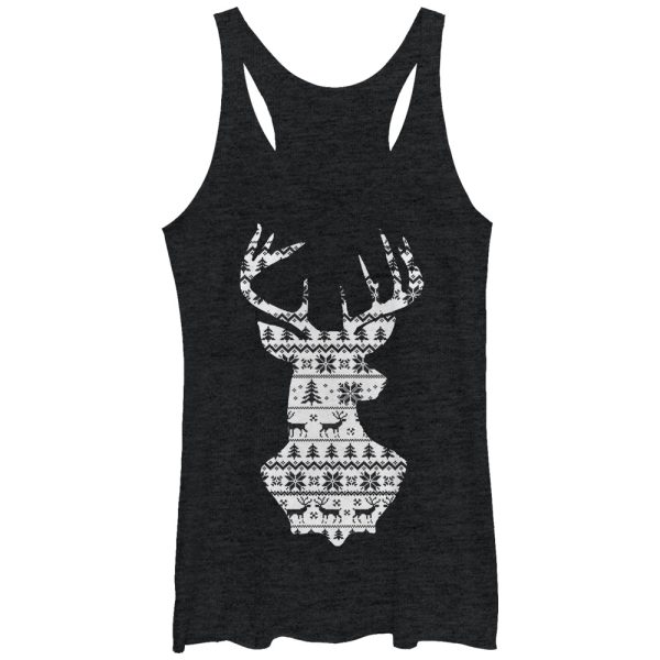 Women_s Lost Gods Reindeer Winter Theme Racerback Tank Top