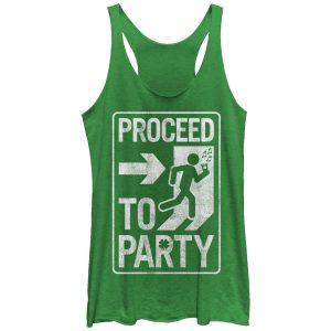 Women_s Lost Gods Saint Patrick_s Day Proceed to Party Racerback Tank Top