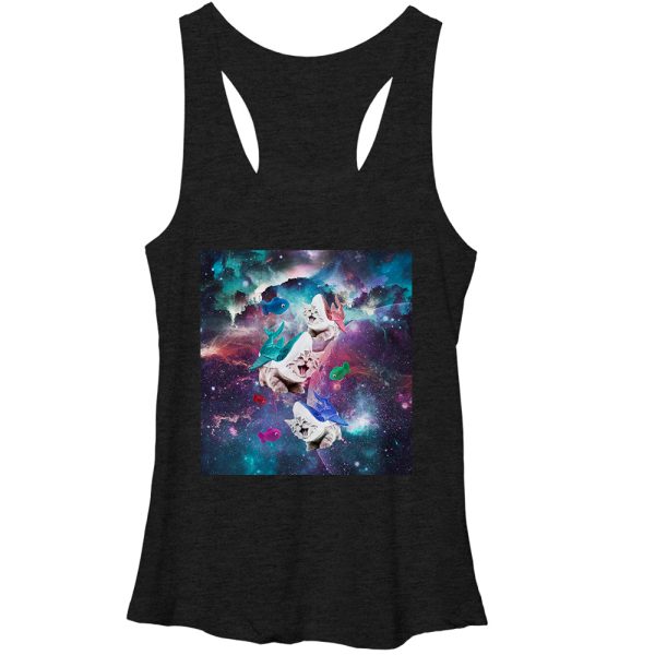 Women_s Lost Gods Shark Kittens in Space Racerback Tank Top