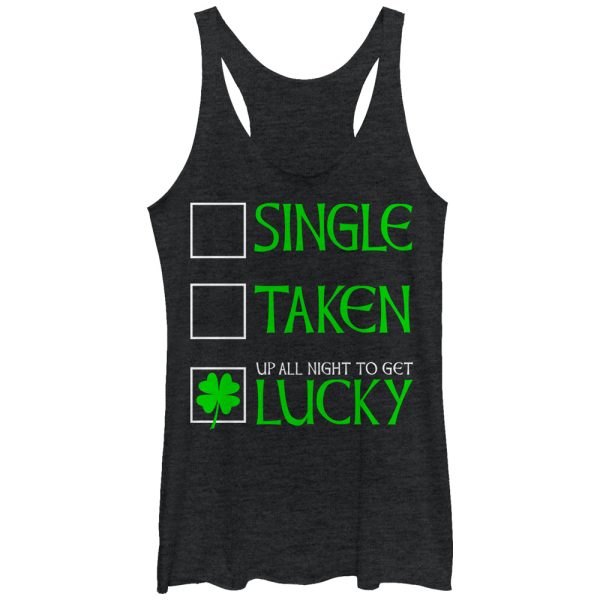 Women_s Lost Gods Single Taken Lucky Racerback Tank Top