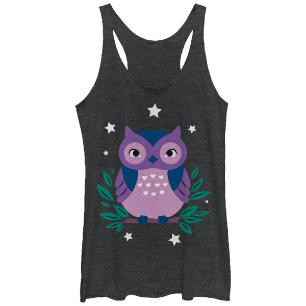 Women_s Lost Gods Sleepy Owl Racerback Tank Top