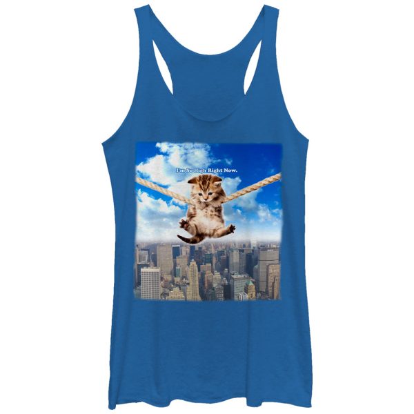 Women_s Lost Gods So High Right Now Cat Racerback Tank Top