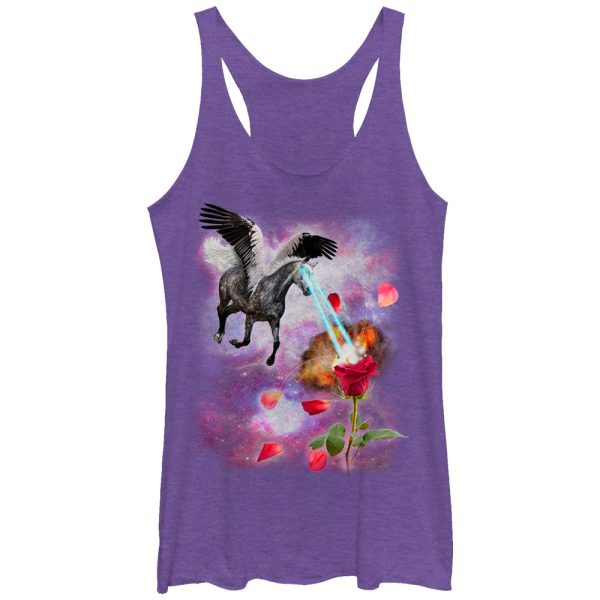 Women_s Lost Gods Space Pegasus Laser Eyes Racerback Tank Top