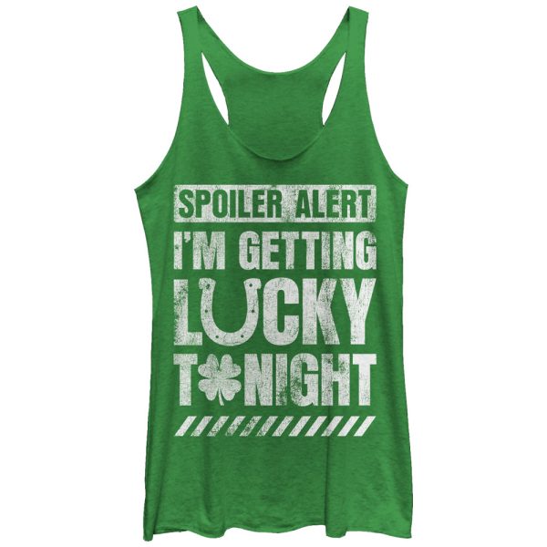 Women_s Lost Gods Spoiler Alert I_m Getting Lucky Racerback Tank Top