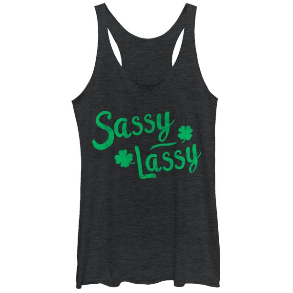 Women_s Lost Gods St. Patrick_s Day Sassy Lassy Clover Racerback Tank Top