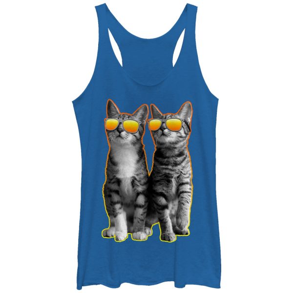 Women_s Lost Gods Sunglasses Cats Racerback Tank Top