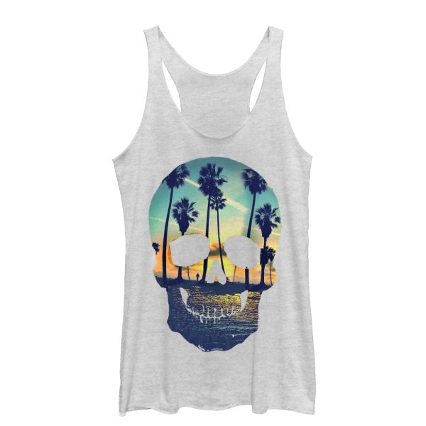 Women_s Lost Gods Sunset Skull Racerback Tank Top