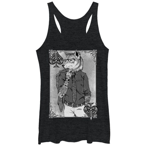 Women_s Lost Gods Tattooed Fox Man Racerback Tank Top