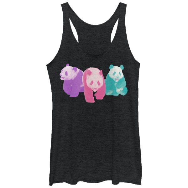 Women_s Lost Gods Three Color Pandas Racerback Tank Top