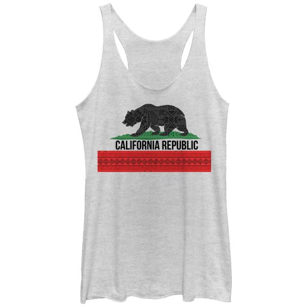 Women_s Lost Gods Tribal Print California Flag Racerback Tank Top