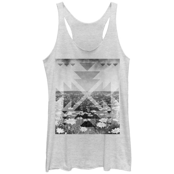 Women_s Lost Gods Tribal Print Field of Daisies Racerback Tank Top