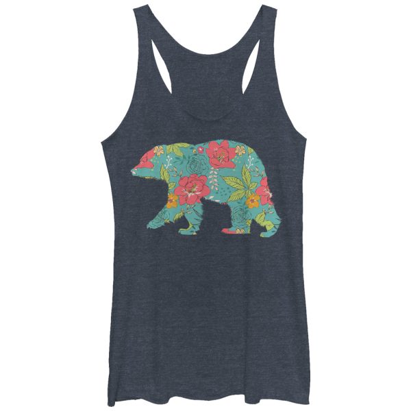 Women_s Lost Gods Tropical Print Bear Racerback Tank Top