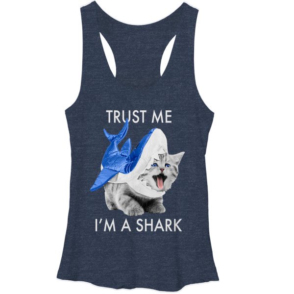 Women_s Lost Gods Trust Me I_m a Shark Racerback Tank Top