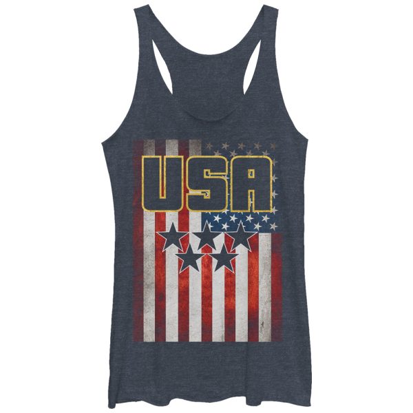 Women_s Lost Gods USA Star Flag Racerback Tank Top