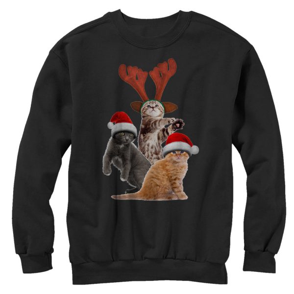 Women_s Lost Gods Ugly Christmas Cats Sweatshirt