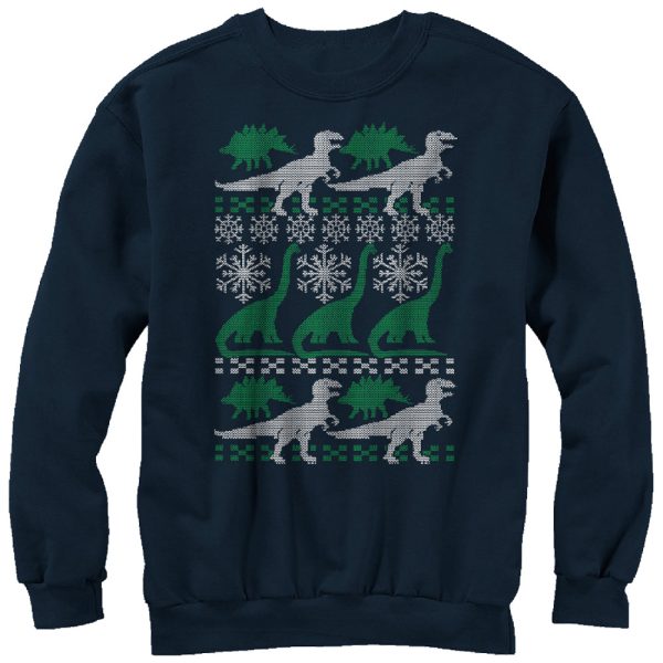 Women_s Lost Gods Ugly Christmas Dinosaur Print Sweatshirt