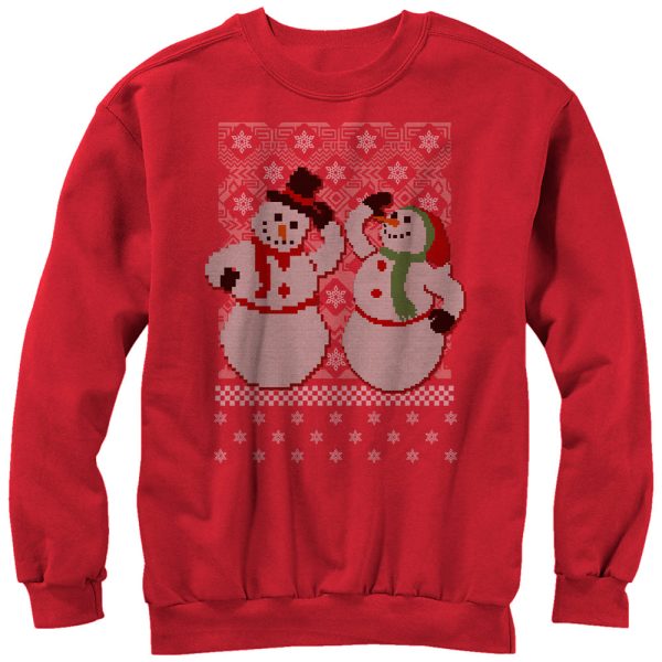 Women_s Lost Gods Ugly Christmas Jolly Snowmen Sweatshirt