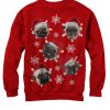Women_s Lost Gods Ugly Christmas Pug Snowflakes Sweatshirt