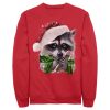 Women_s Lost Gods Ugly Christmas Raccoon Candy Cane Sweatshirt