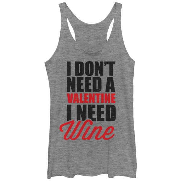 Women_s Lost Gods Valentine Need Wine Racerback Tank Top