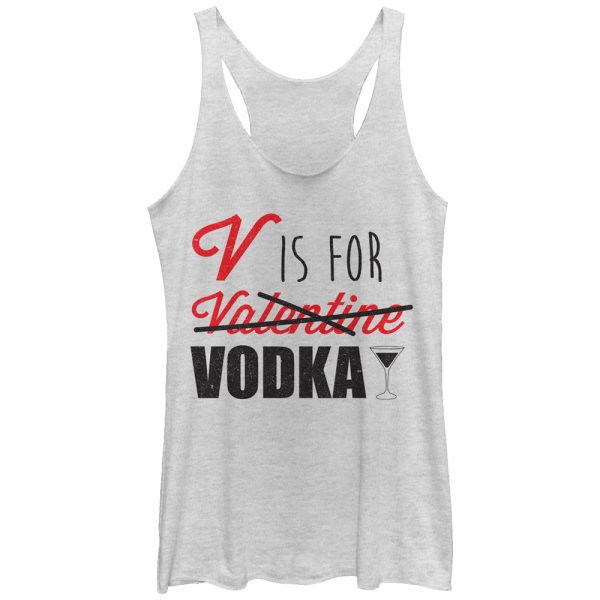 Women_s Lost Gods Valentine V is For Vodka Racerback Tank Top