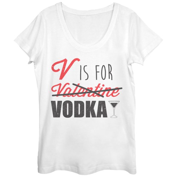 Women_s Lost Gods Valentine V is For Vodka Scoop Neck