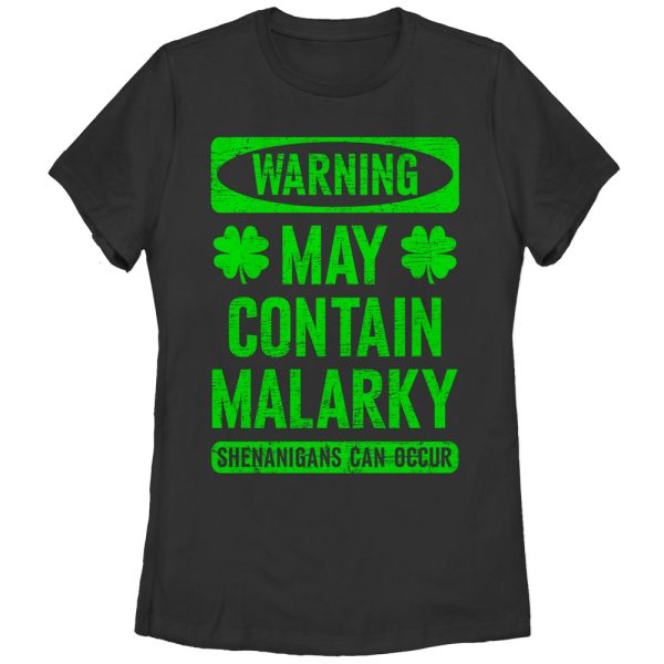 Women_s Lost Gods Warning May Contain Malarky T-Shirt