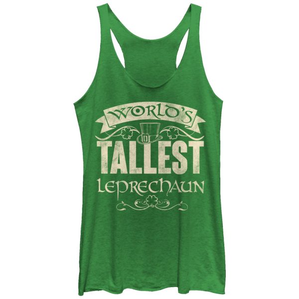 Women_s Lost Gods World_s Tallest Leprechaun Racerback Tank Top