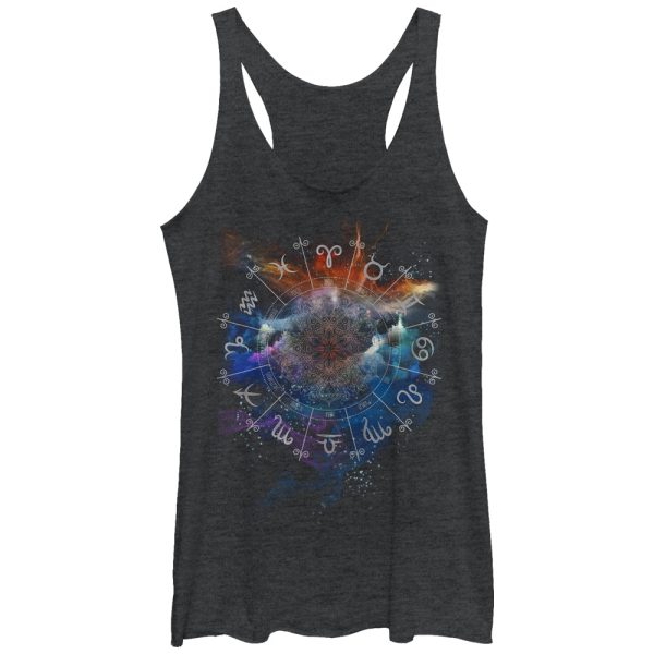 Women_s Lost Gods Zodiac Calendar Racerback Tank Top