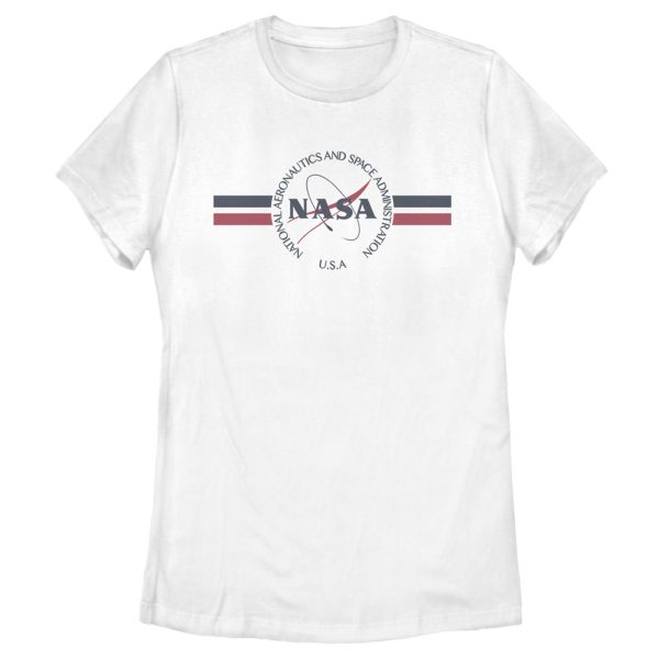 Women_s NASA Red White And Blue Banner Logo T-Shirt