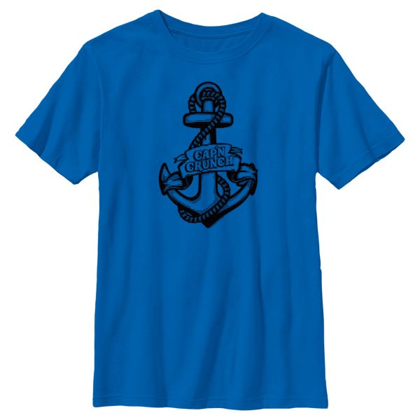 Boy’s Cap’n Crunch Black and White Anchor Logo T-Shirt