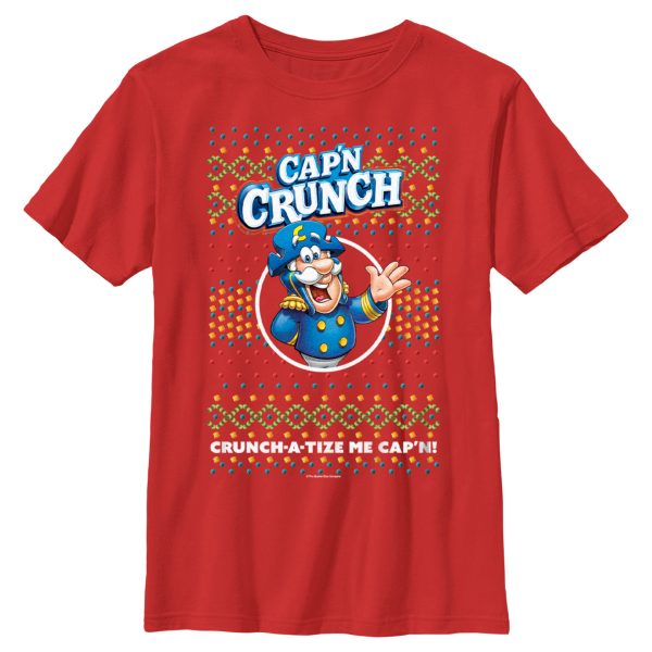 Boy’s Cap’n Crunch Christmas Sweater Print T-Shirt