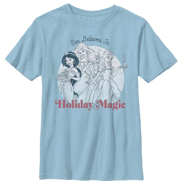 Boy’s Disney Princesses Christmas Son Believes in Magic T-Shirt