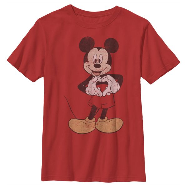 Boy’s Mickey & Friends Distressed Heart T-Shirt