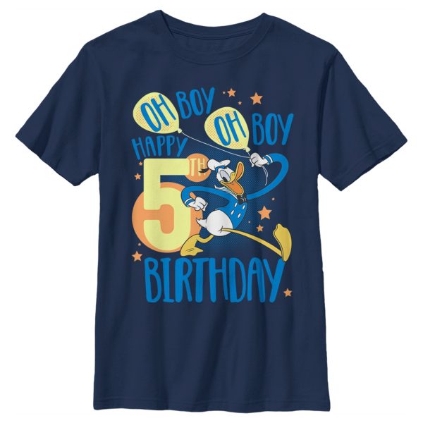 Boy’s Mickey & Friends Donald Duck Oh Boy Happy 5th Birthday T-Shirt