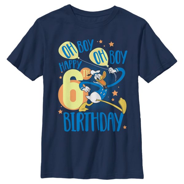 Boy’s Mickey & Friends Donald Duck Oh Boy Happy 6th Birthday T-Shirt