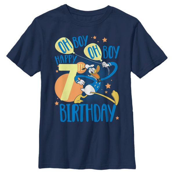 Boy’s Mickey & Friends Donald Duck Oh Boy Happy 7th Birthday T-Shirt