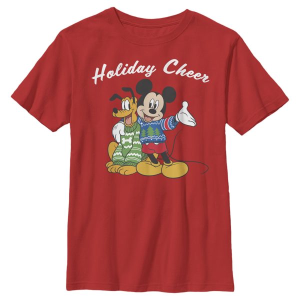 Boy’s Mickey & Friends Holiday Cheer With Mickey & Pluto T-Shirt