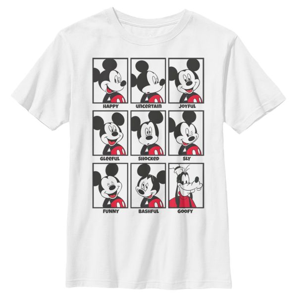 Boy’s Mickey & Friends Mickey Mouse All Emotions Grid T-Shirt