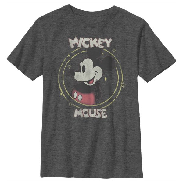 Boy’s Mickey & Friends Mickey Mouse Classic Circle Distressed T-Shirt