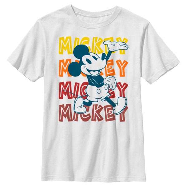 Boy’s Mickey & Friends Mickey Mouse Classic Name Stack T-Shirt