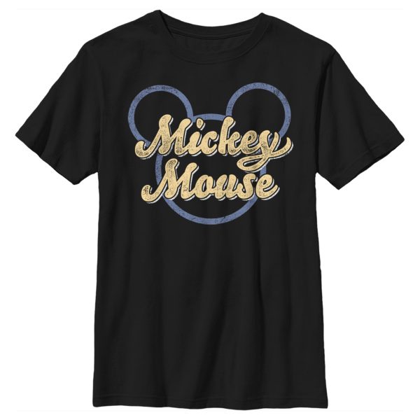 Boy’s Mickey & Friends Mickey Mouse Distressed Name Silhouette T-Shirt