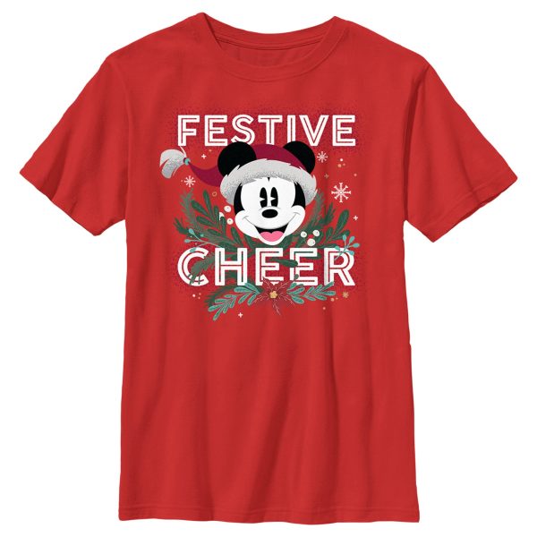 Boy’s Mickey & Friends Mickey Mouse Festive Cheer T-Shirt