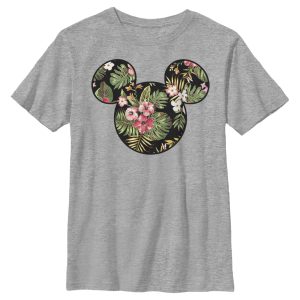 Boy’s Mickey & Friends Mickey Mouse Floral Silhouette T-Shirt