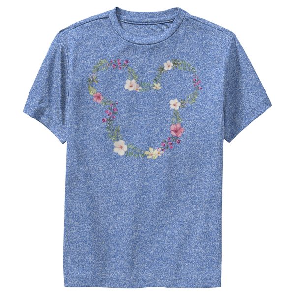 Boy’s Mickey & Friends Mickey Mouse Flower Crown Silhouette Performance Tee