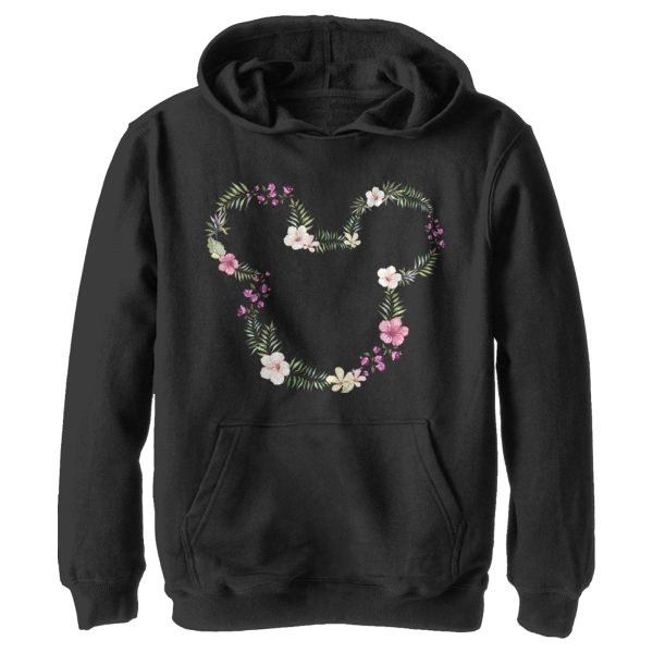 Boy’s Mickey & Friends Mickey Mouse Flower Crown Silhouette Pull Over Hoodie