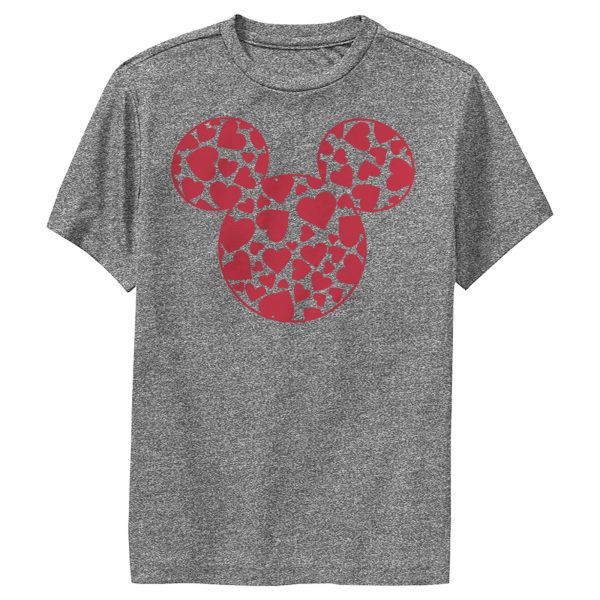 Boy’s Mickey & Friends Mickey Mouse Logo Filled With Hearts Performance Tee