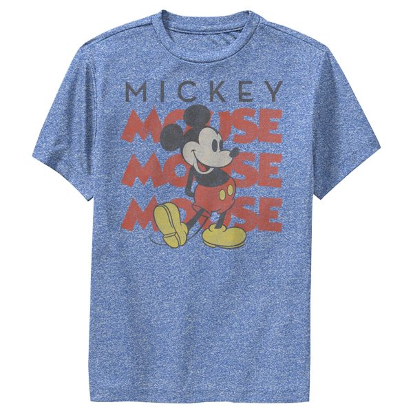 Boy’s Mickey & Friends Mickey Mouse Name Stack Distressed Performance Tee