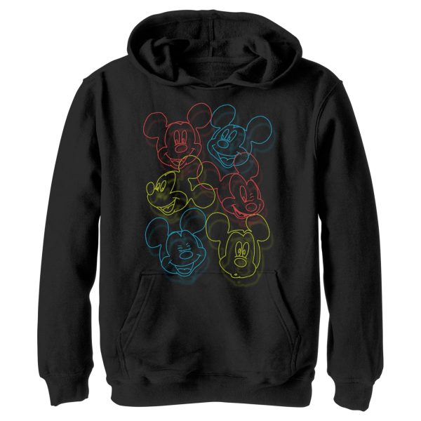 Boy’s Mickey & Friends Mickey Mouse Neon Outlines Pull Over Hoodie