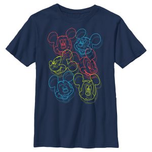 Boy’s Mickey & Friends Mickey Mouse Neon Outlines T-Shirt